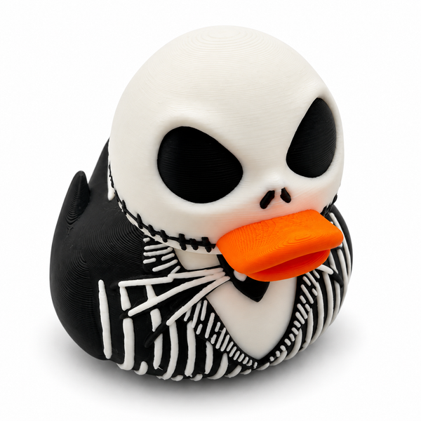 Large Jack Skellington collectible duck on white