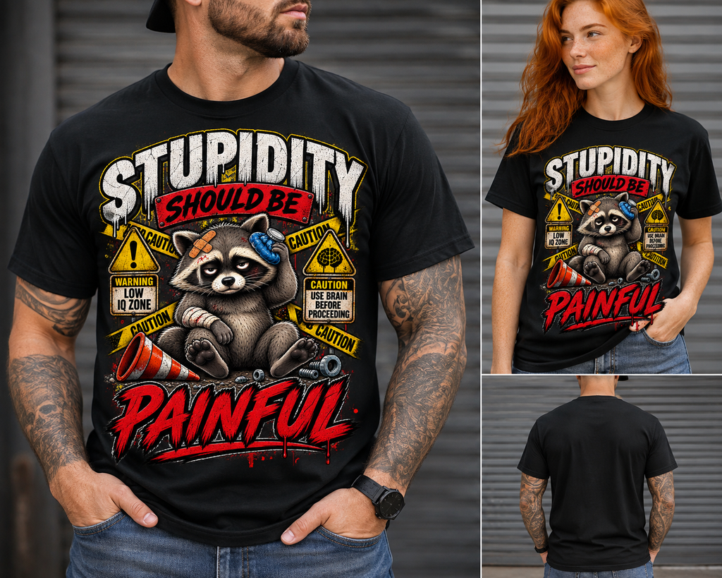 Stupidity Should Be Painful Raccoon Version