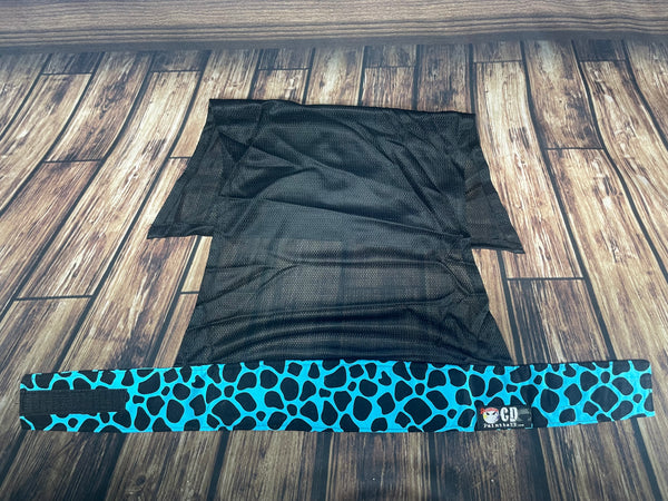 Teal & Black Giraffe w/Black Mesh