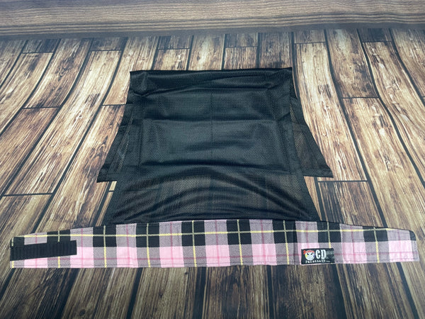 Pink  Plaid w/Black Mesh