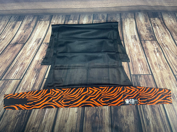Orange & Black Zebra w/Black Mesh