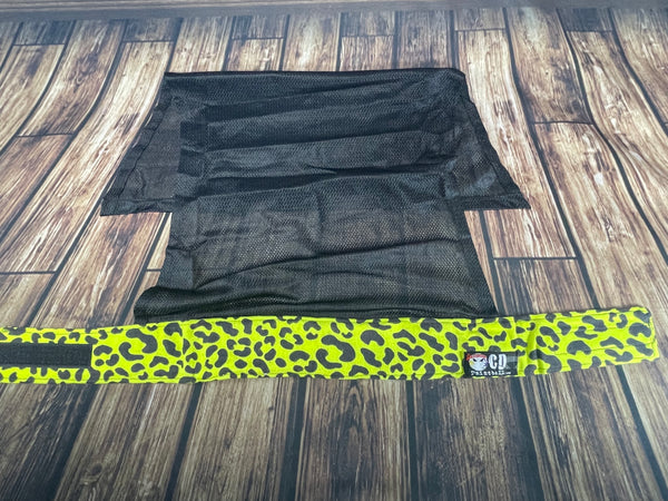 Lime Cheetah w/Black Mesh
